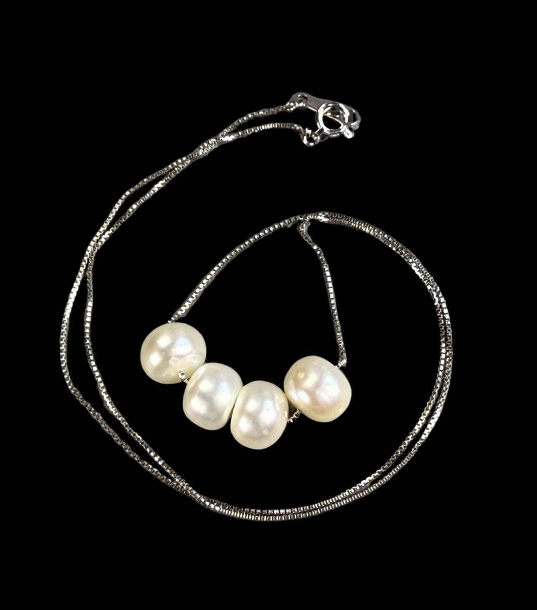 【偲】■極美品■ LAsoma k18WG 刻印有 真珠 金 白金 ネックレス ペンダント 旧家蔵出 首飾り アクセサリー 重約 5.04g 長約20cm y-688拍卖