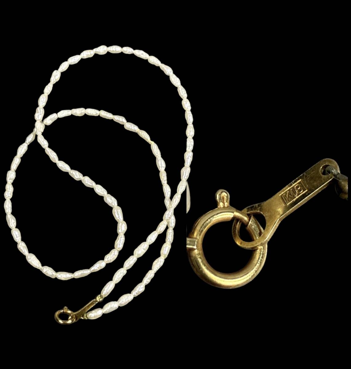 【偲】■極美品■ k18 金 真珠 ネックレス ペンダント 首飾り アクセサリー長約19cm 重約4.05g y-630拍卖