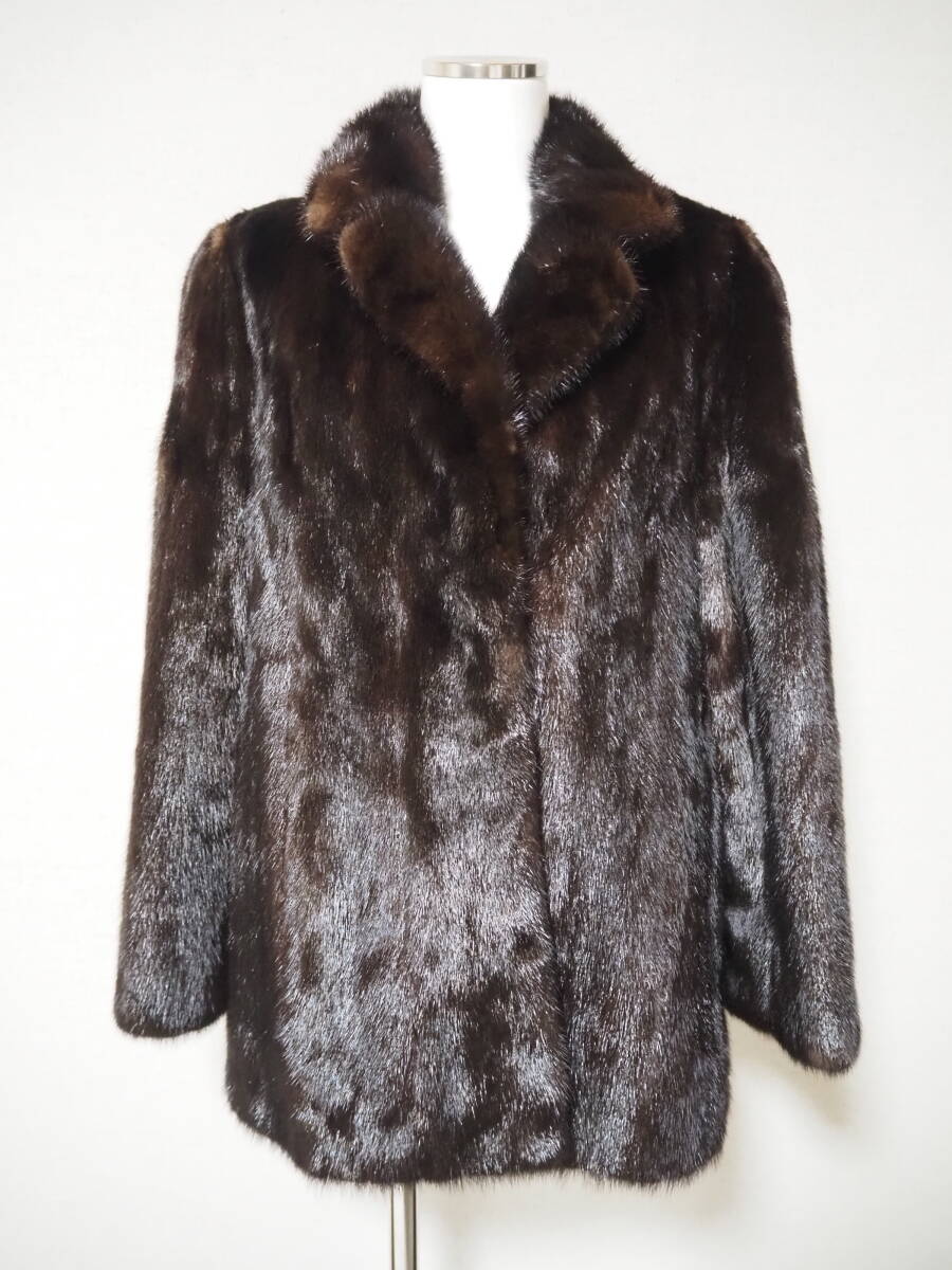 ■ダークミンク■ハーフコート■着丈68㎝■SAGAゴールド■拍卖