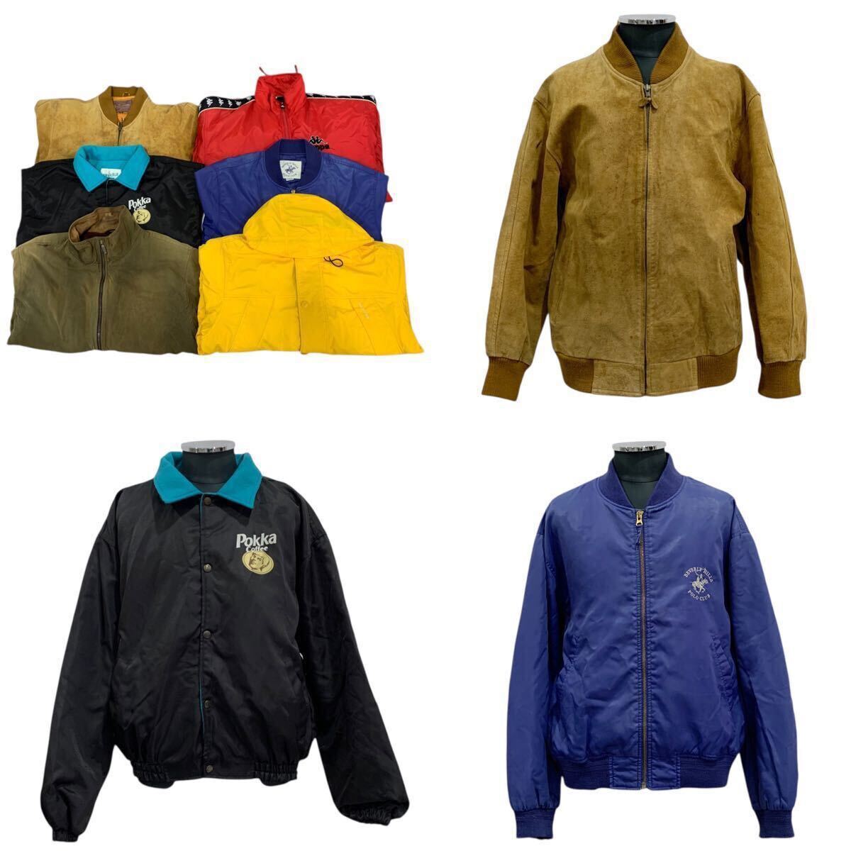 90s メンズ アウター 6枚 まとめ売り スタジャン レザー ナイロン ブルゾン ブランド トミー kappa エルエルビーン 古着 SIZE:L 0926KHM②拍卖