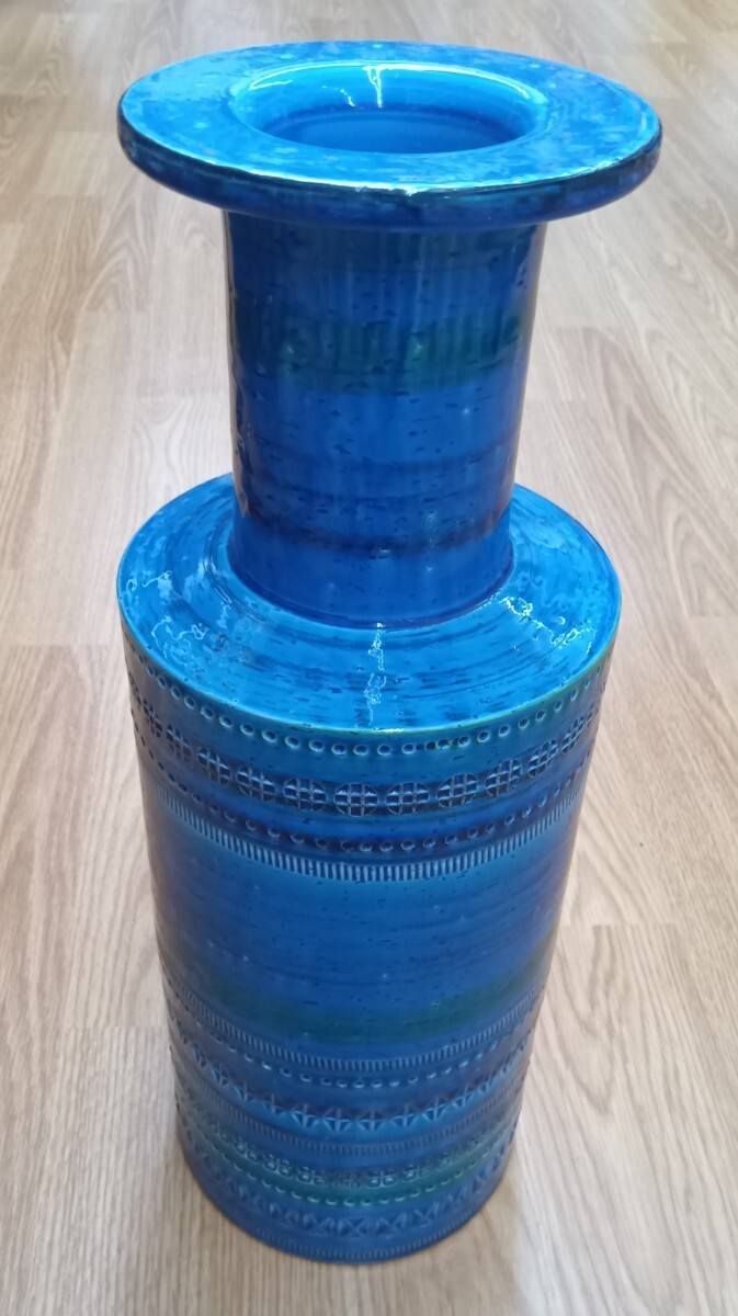 italy FLAVIA フラビア 花瓶 イタリア ブルー 青 巨大 フラワーベース 壺 陶器拍卖