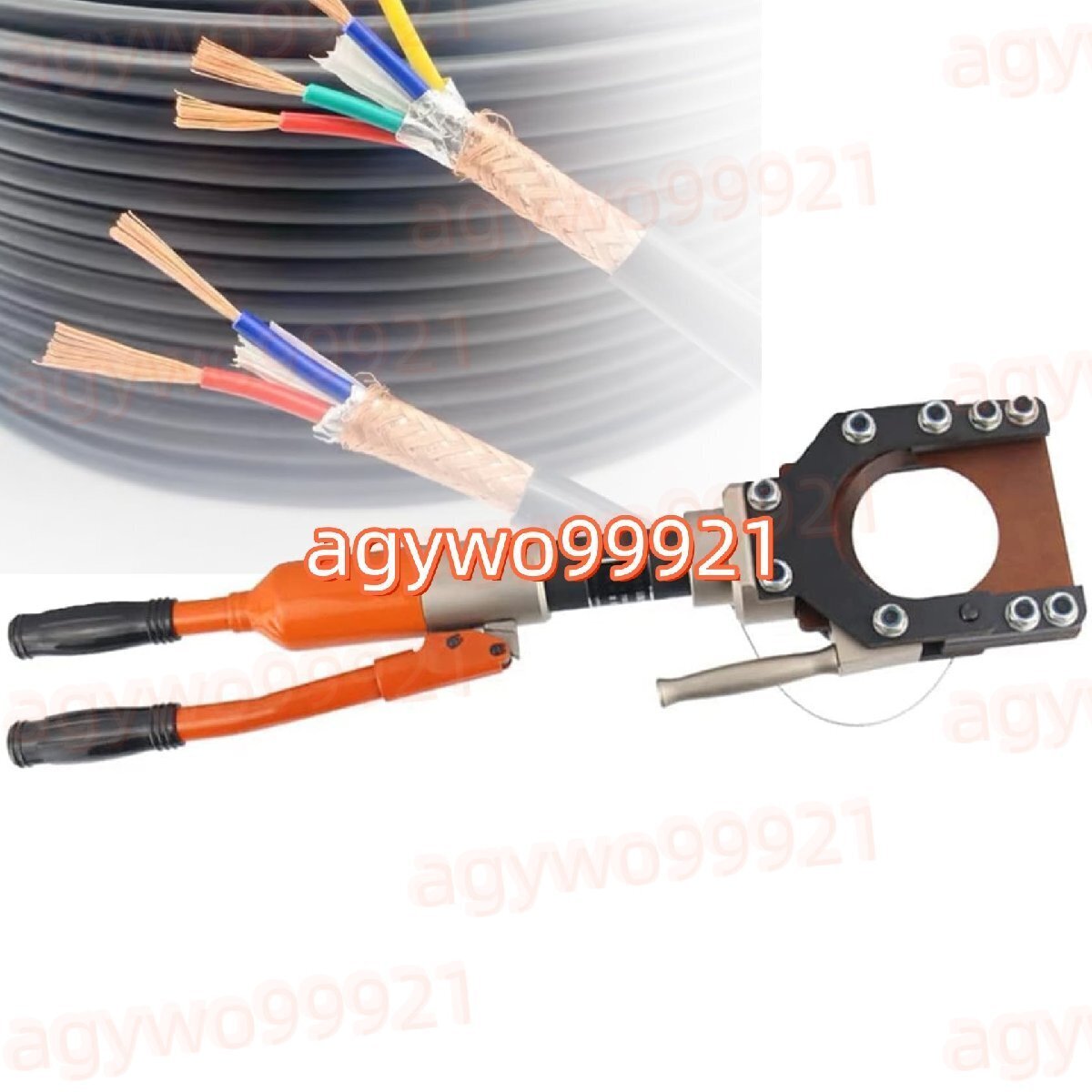 ハンドヘルド油圧ケーブルカッター、電線切断ツール銅ケーブルカッター、銅アルミニウムケーブルワイヤーロープねじ山鋼の切断用 75拍卖