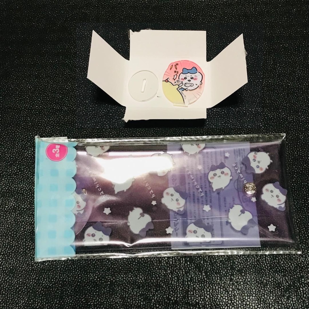 ハチワレ ブルー ちいかわ アクリルスタンド アクリミニ マスコット ガチャ カプセル ボタン付きロングクリアケース ポーチ ノベルティ拍卖