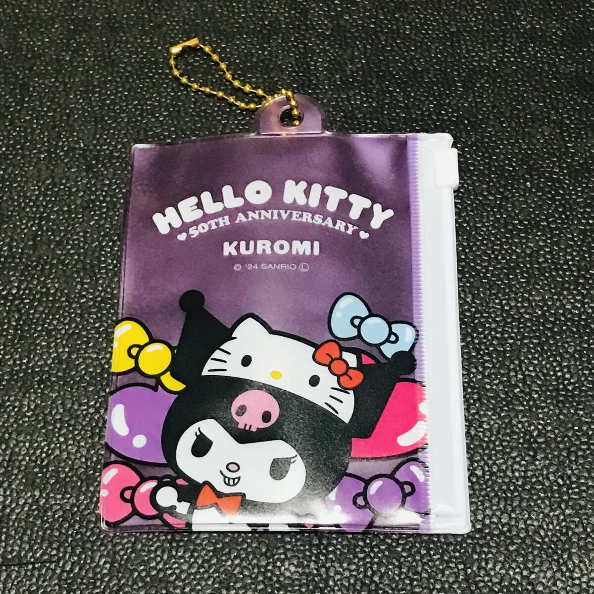 クロミ サンリオ ハローキティ 50周年 ファスナーケース ポーチ ジッパー キーホルダー ガチャ 平成レトロ キャンドゥ ダイソー セリア拍卖