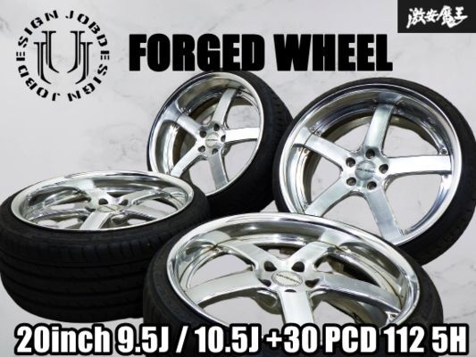 ★希少 FORGED 鍛造 !!★ JOB DESIGN ジョブデザイン 20インチ 9.5J / 10.5J +30 PCD 112 5穴 タイヤ付 ホイール 4本 Benz ベンツ 棚39D拍卖