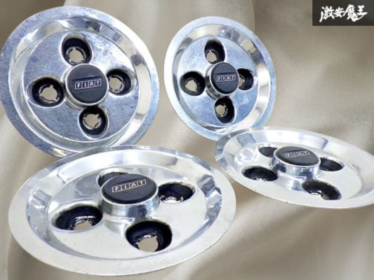 【希少!当時物】FIAT フィアット 純正 131ミラフィオーリ アルジェンタ ARGENTA ホイール センターキャップ 4枚 1台分 セット 即納 棚20A拍卖