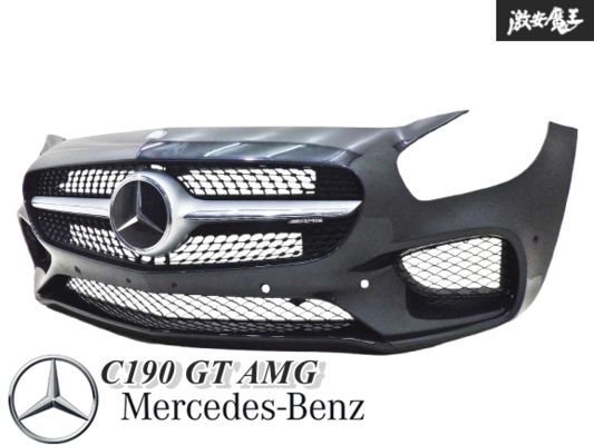 ★良品!!★ メルセデスベンツ 純正 C190 GT AMG 前期 フロント バンパー ホワイトパール系 ダイヤモンドグリル付き 即納 棚31拍卖