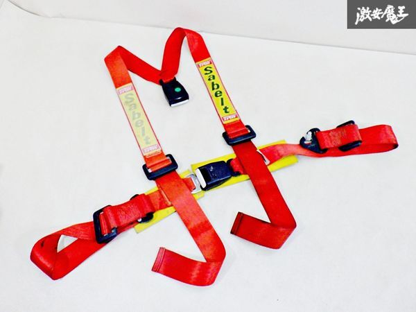 サベルト Sabelt 汎用 4点式 シートベルト RACING レーシングハーネス 赤 約46mm峠 走り屋 カスタム サーキット 即納 棚19V3拍卖