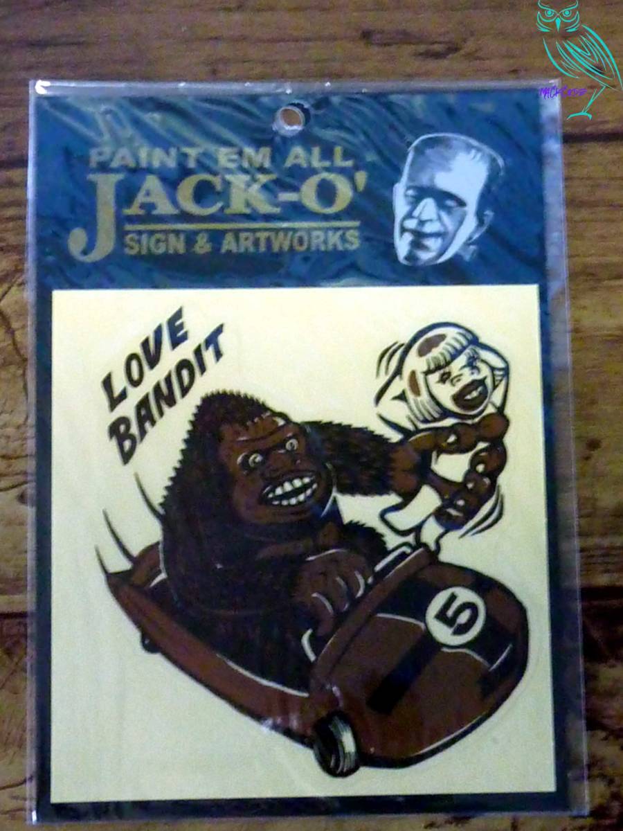 【y5085】⑫送料190円~◆JACK-O'/ゴリラ/ステッカー◆検ビンテージWEIRDOhotrodアメ車ハーレーロウブロウナックルパンクムーンアイズ拍卖