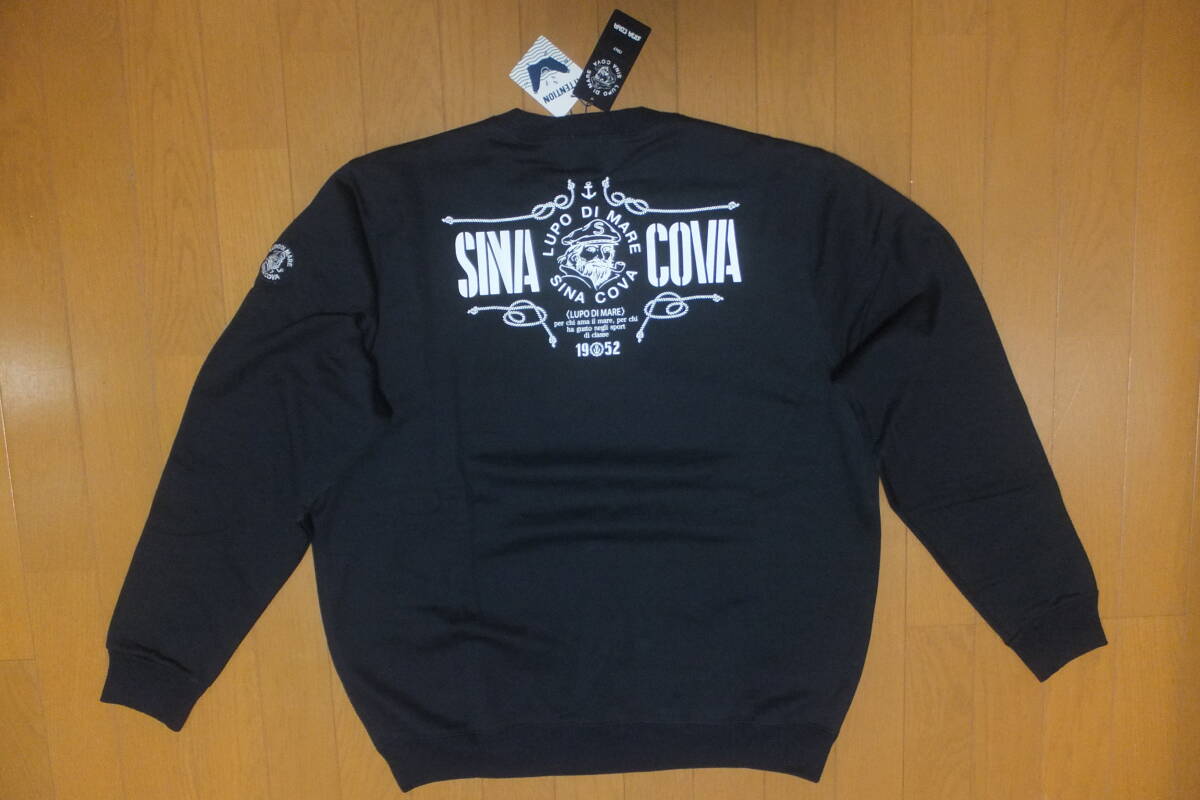 新品・未使用品 【シナコバ トレーナー Lサイズ 濃紺色】 バックプリント ネイビー 日本製 Made In Japan SINA COVA 拍卖