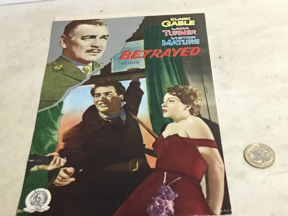 映画小型パンフ『叛逆者』MGM作品 後表紙に1954,12,29 のペン書き拍卖