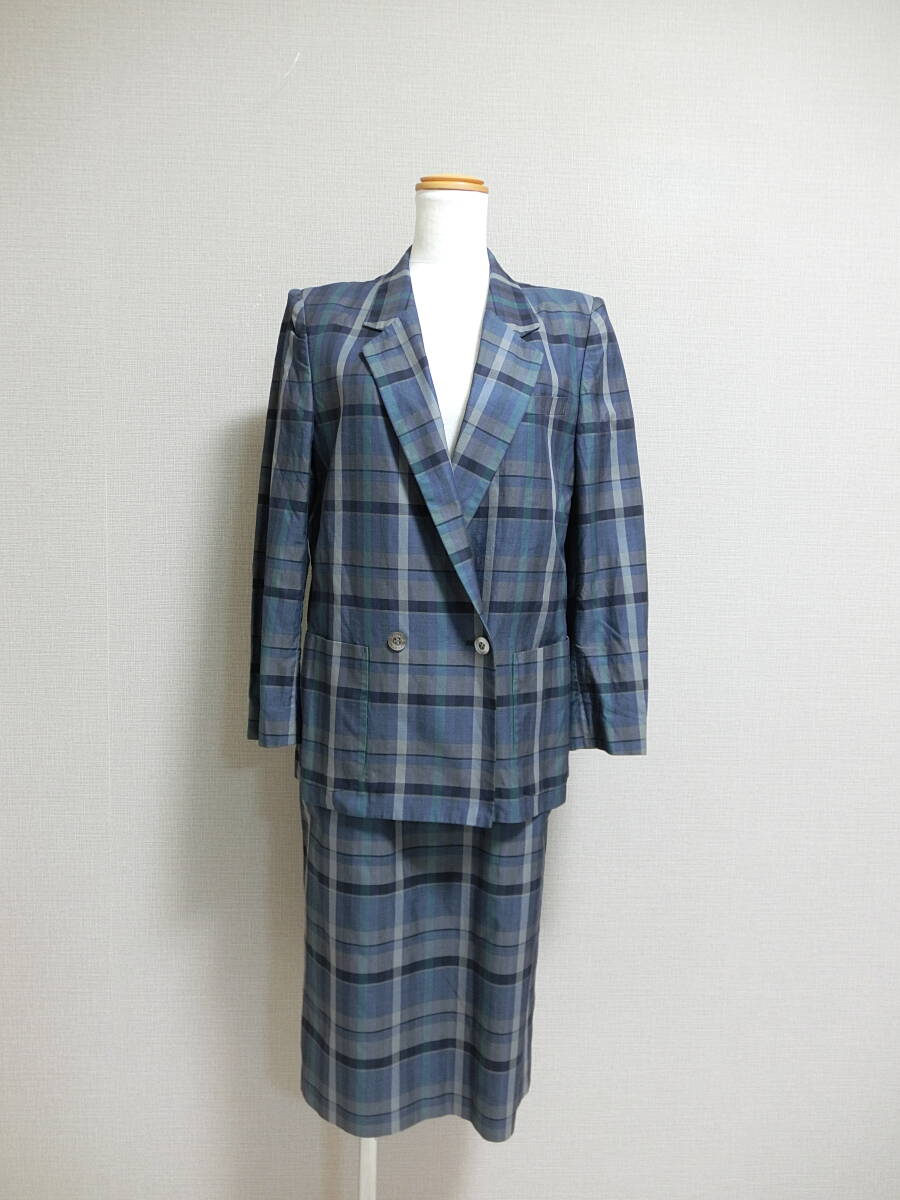 美品 BURBERRY`S バーバリー ヴィンテージ ダブル スカート セットアップ チェック 9拍卖