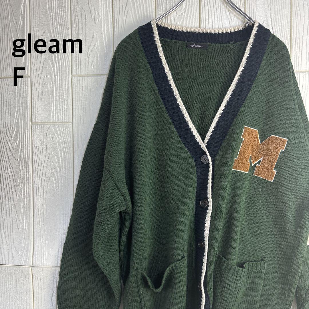 gleam ダークグリーン カーディガン F オーバーサイズ拍卖