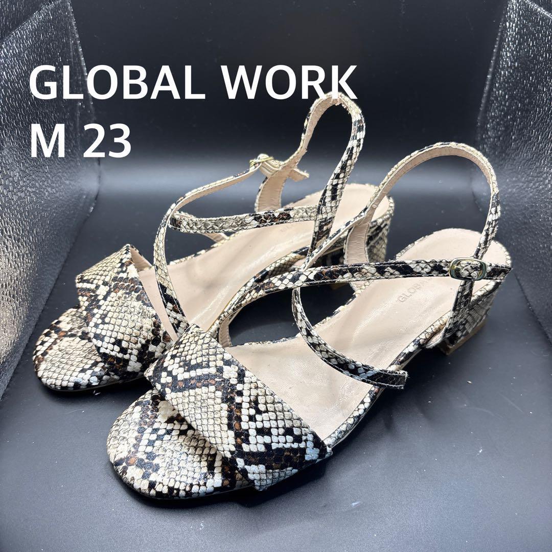 GLOBAL WORK ヘビ柄サンダル Mサイズ拍卖