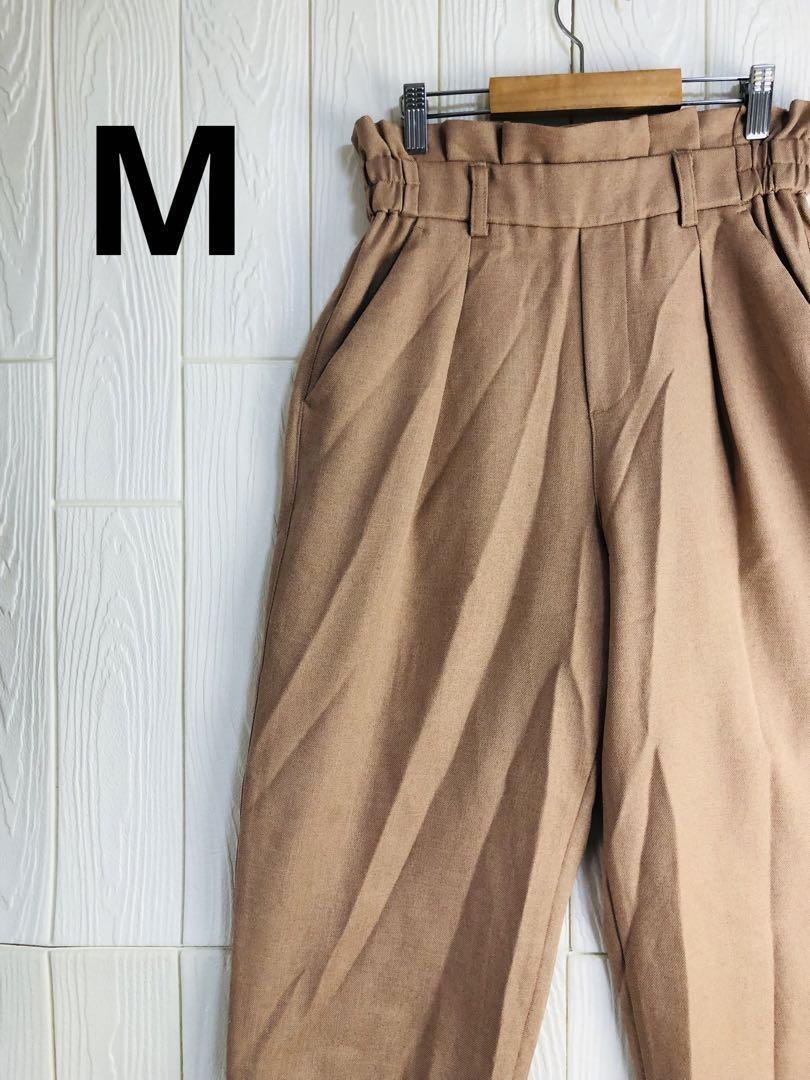 ベージュ スラックス ウエストゴム付き Mサイズ拍卖
