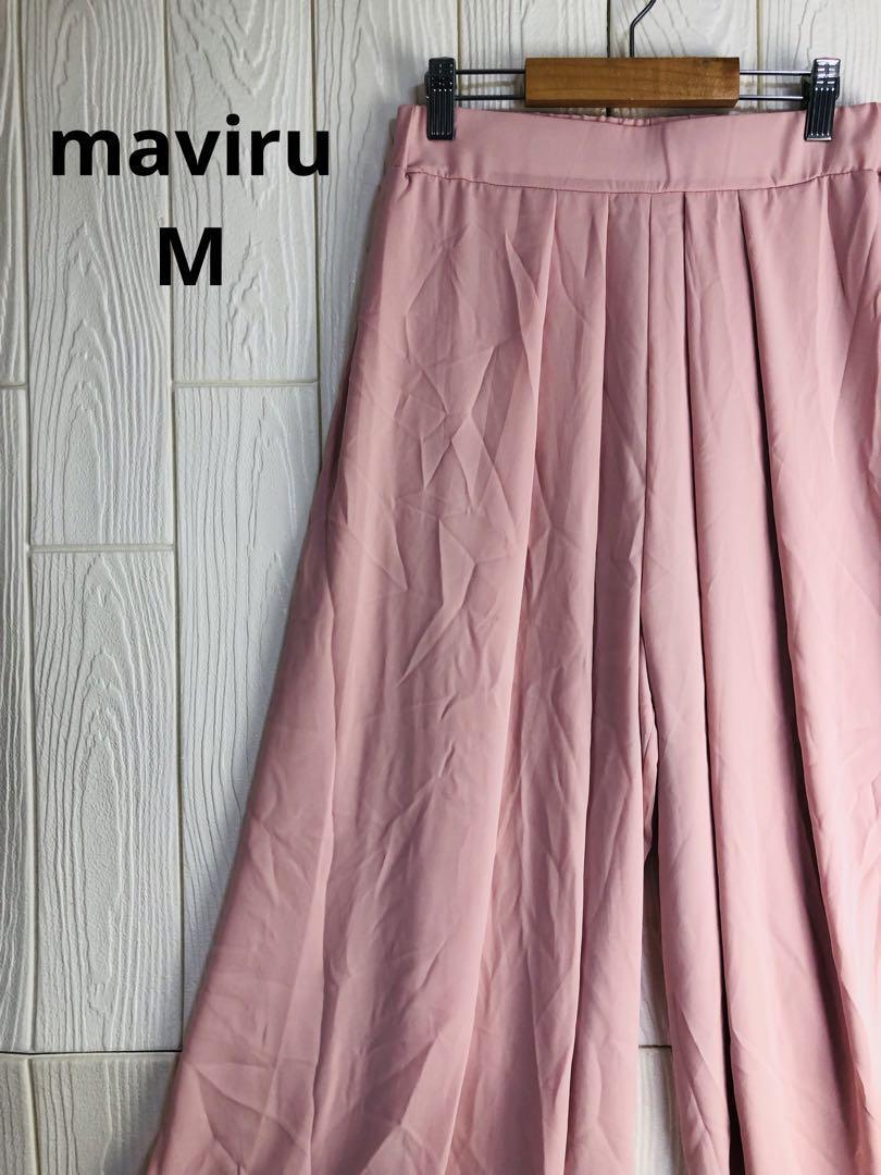 maviru ピンク ガウチョパンツ ウエストゴム Mサイズ拍卖
