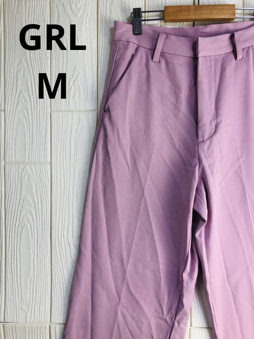 GRL 薄紫 スラックス ウエスト64cm 股下66cm Mサイズ拍卖