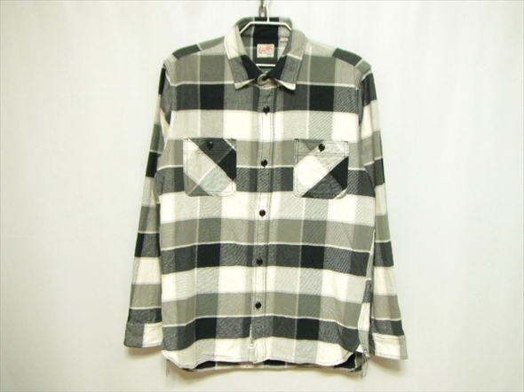 【LPM420】美中古★HOUSTON ヒューストン 長袖ネルシャツ ビエラチェック ワークシャツ XLサイズ マチ付き空環仕上げ 厚手 ヘビー 2l ll拍卖