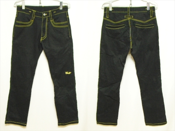 【M383】送料無料★良品★Dance With Dragon ダンスウィズドラゴン ストレッチパンツ サイズ2 ブラック 前ダブルポケット 龍刺繍 DWD拍卖