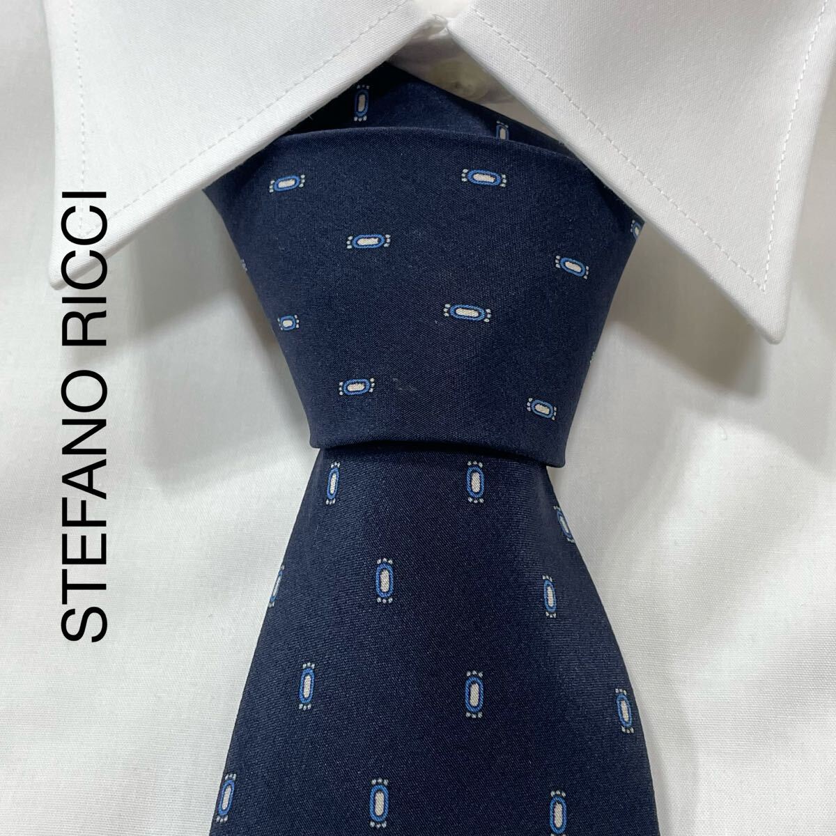 STEFANO RICCI ステファノリッチ パターン柄 ネクタイ ネイビー TG2817拍卖