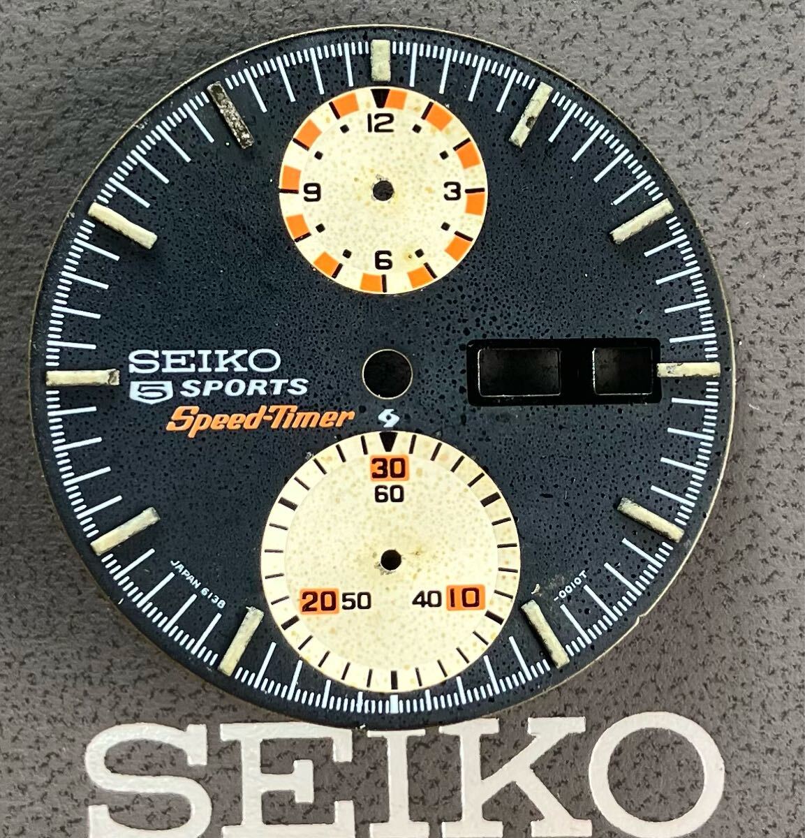 純正品 SEIKO 5SPORTS speed-timer 6138-0010 calendar 文字盤 スピードタイマー カレンダー ダイヤル dial GENUINE セイコー vintage h拍卖