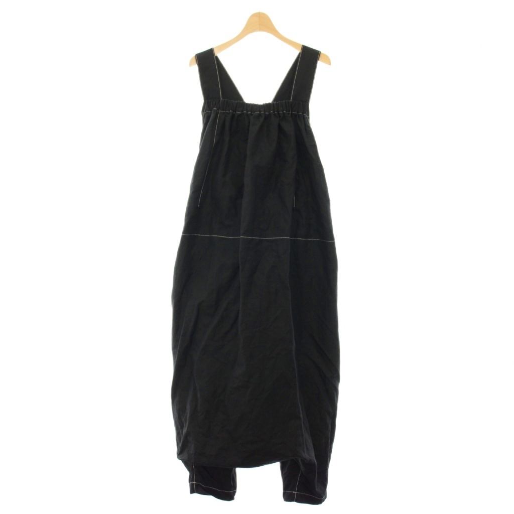 タオ コムデギャルソン TAO COMME des GARCONS AD2021 22SS サルエルサロペット オールインワン 麻 リネン混 M 黒 TI-A006 レディース拍卖