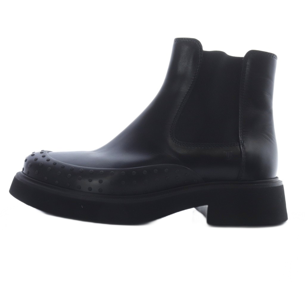 トッズ TOD'S レザー サイドゴア アンクルブーツ ショート 35.5 黒 ブラック /SR50 レディース拍卖