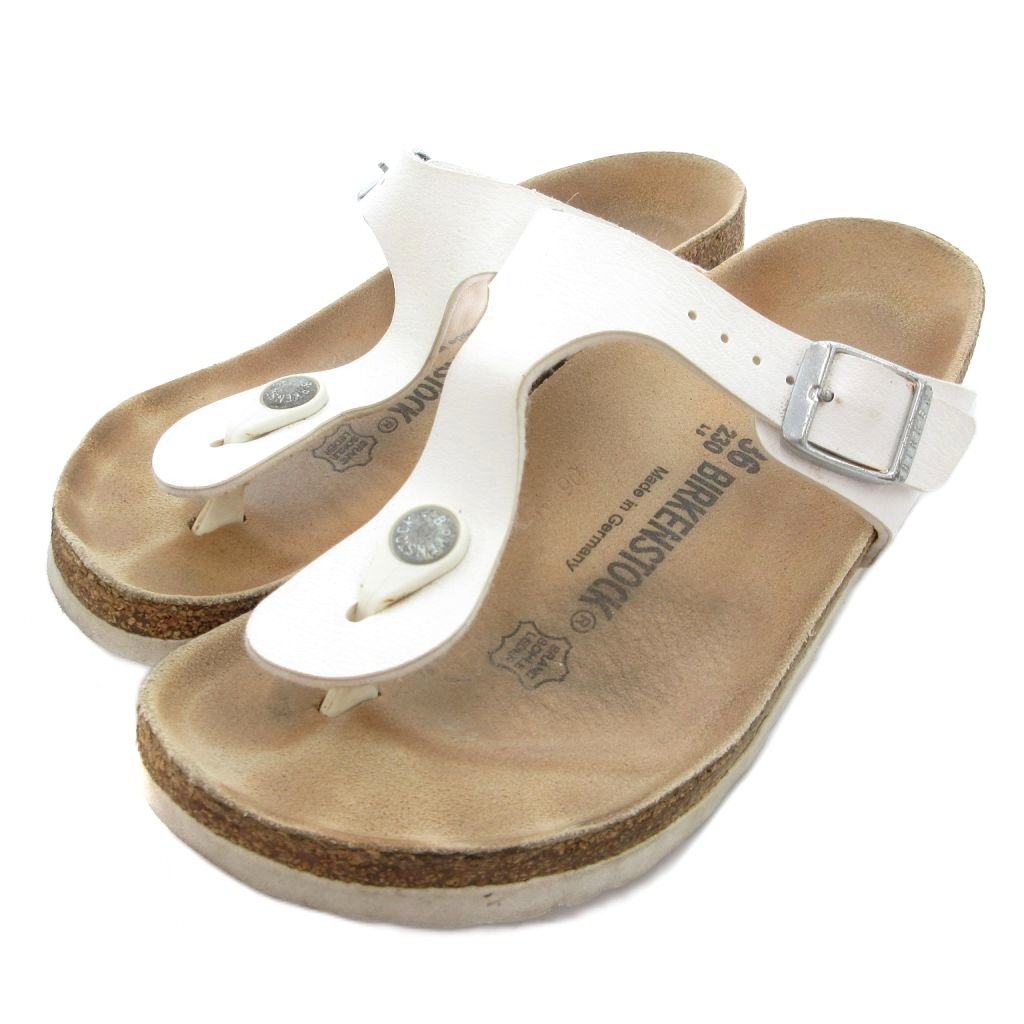 ビルケンシュトック BIRKENSTOCK Gizeh トングサンダル レザー 白 ホワイト /JS レディース拍卖