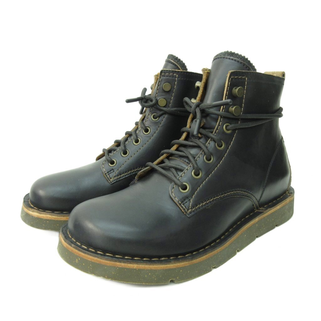 未使用品 ビルケンシュトック BIRKENSTOCK バーミンガム ブーツ シューズ 8ホール レザー 42 27.0cm 黒 ブラック 0904 メンズ拍卖