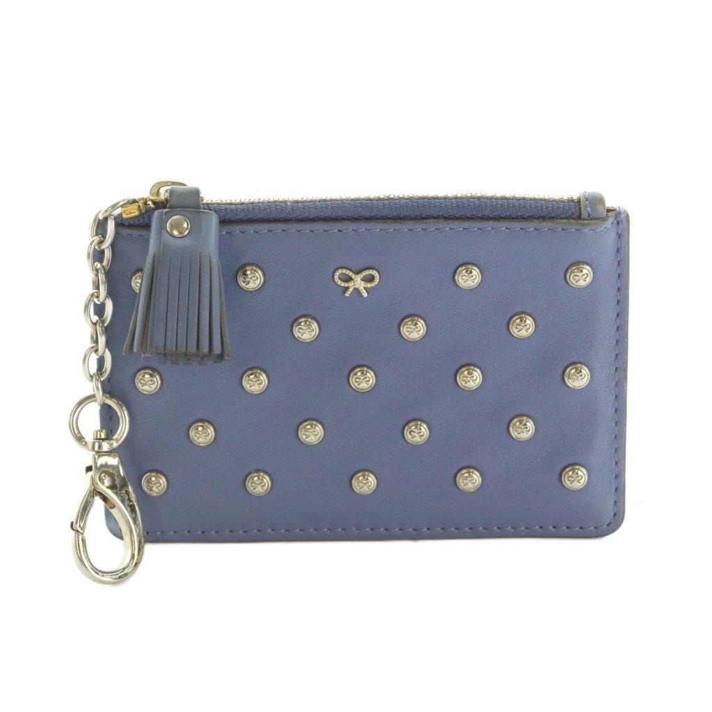 アニヤハインドマーチ ANYA HINDMARCH コインケース 小銭入れ レザー スタッズ 青 /MI ■OS レディース拍卖