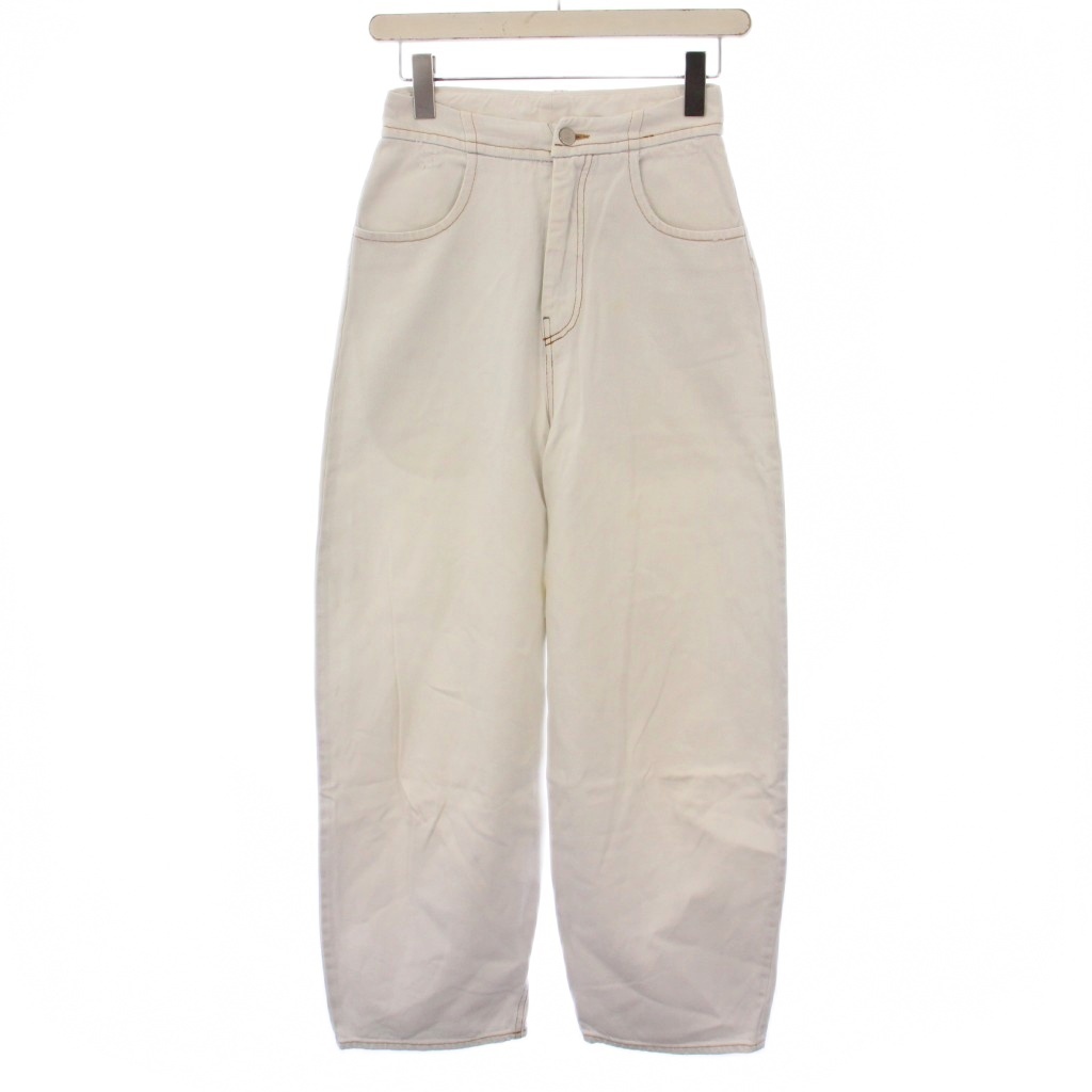 エムエムシックス メゾンマルジェラ MM6 Maison Margiela 17SS デニムパンツ ジーンズ ジップフライ USED加工 36 白 レディース拍卖