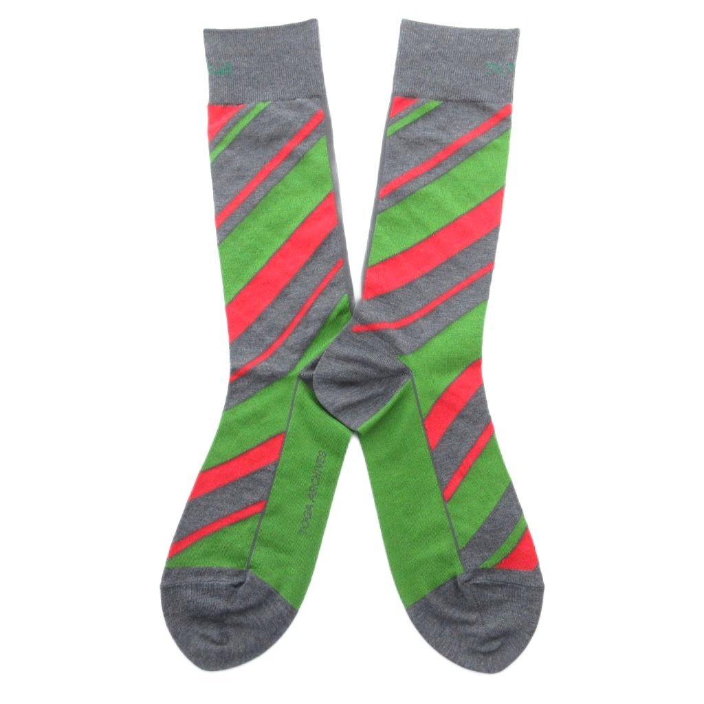 未使用品 トーガ TOGA ARCHIVES TABIO Regimental pattern socks 靴下 ソックス 緑 グリーン マルチカラー /UO レディース拍卖
