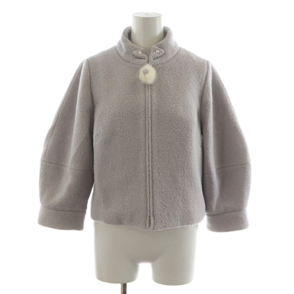 ルネ Rene ショートジャケット パール装飾 ウール 34 ラベンダー 6143020 /AN47 レディース拍卖