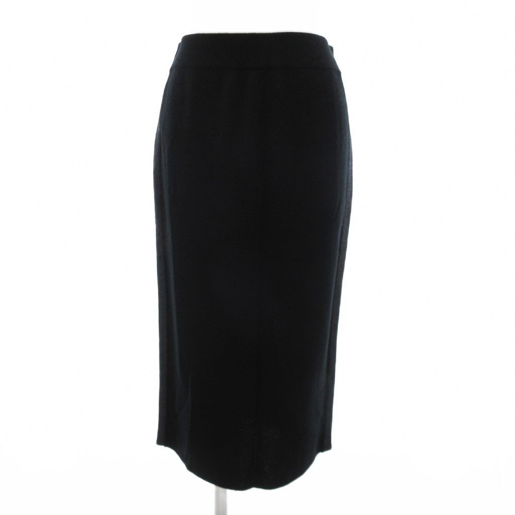 ランバンオンブルー LANVIN en Bleu イージースカート ニット ライン ミモレ ロング 38 黒 ブラック /JS ■YHS2 レディース拍卖