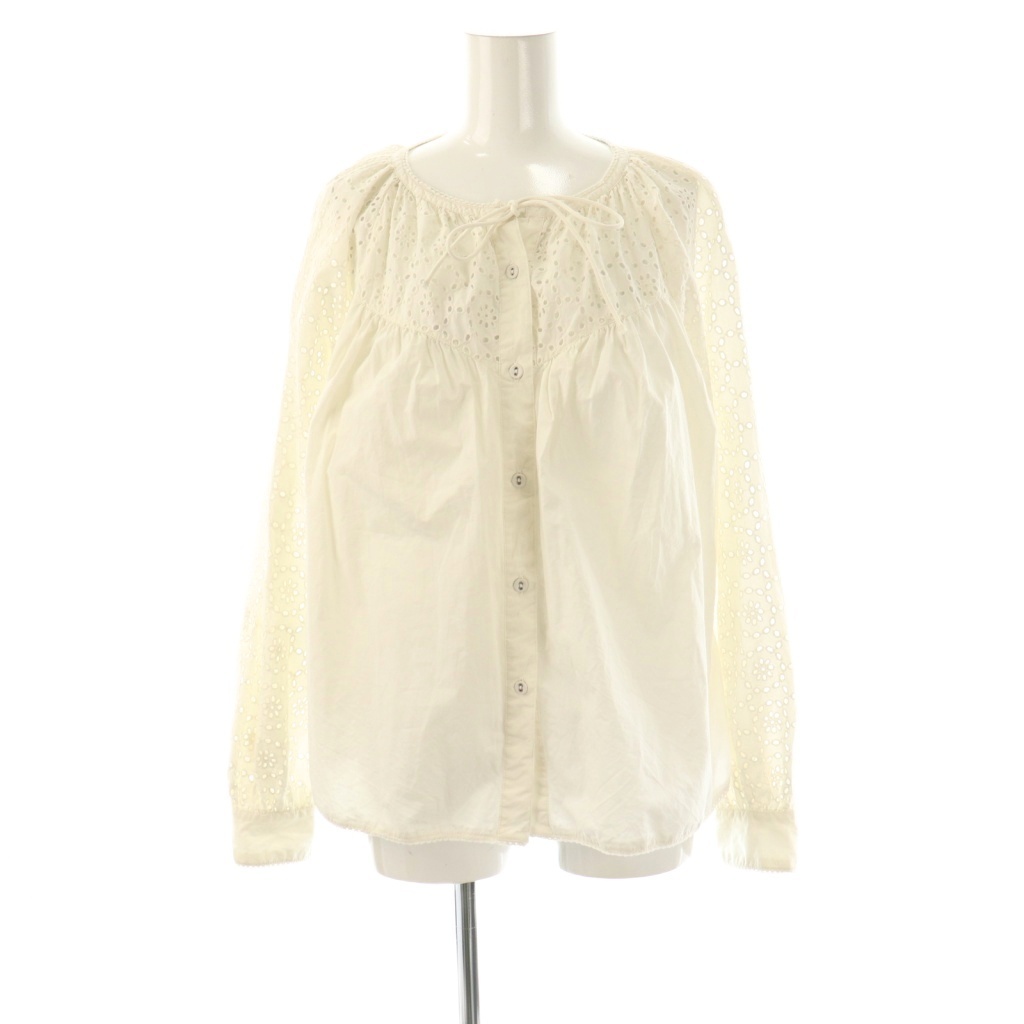 スピック&スパン Spick&Span 23SS コットンポプリンエンブロイダリーブラウス シャツ ホワイト /ES ■OS レディース拍卖