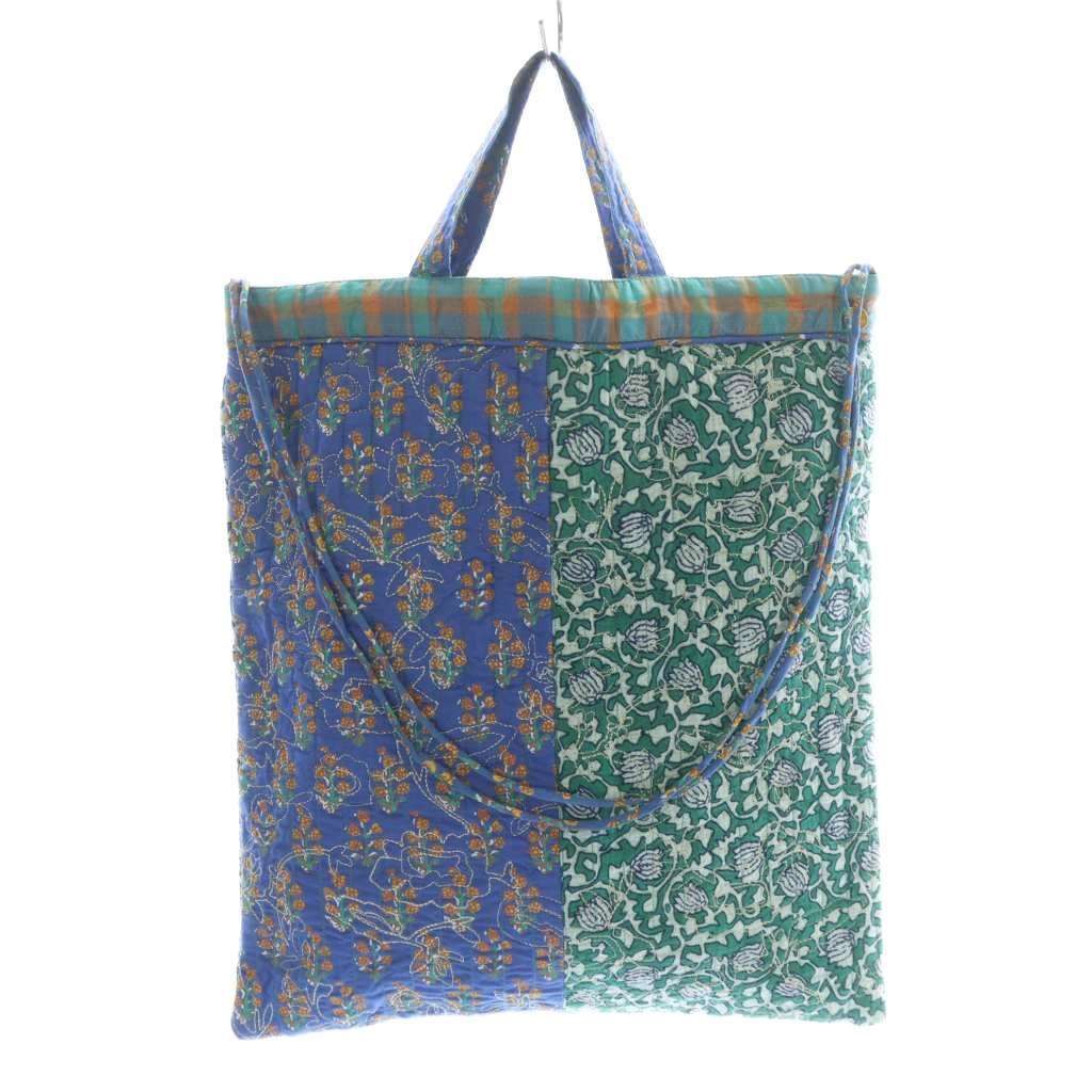 ヌキテパ NE QUITTEZ PAS! パッチワークキルティングトートバッグ 2way ハンド 刺繍 A4 緑 青 ■SH /RI ■OS レディース拍卖