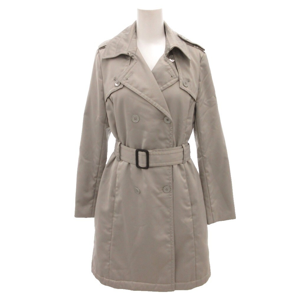 バナナリパブリック BANANA REPUBLIC トレンチコート MA-1 ベルテッド ナイロン ひざ丈 S グレー /FF ■YHS1 レディース拍卖