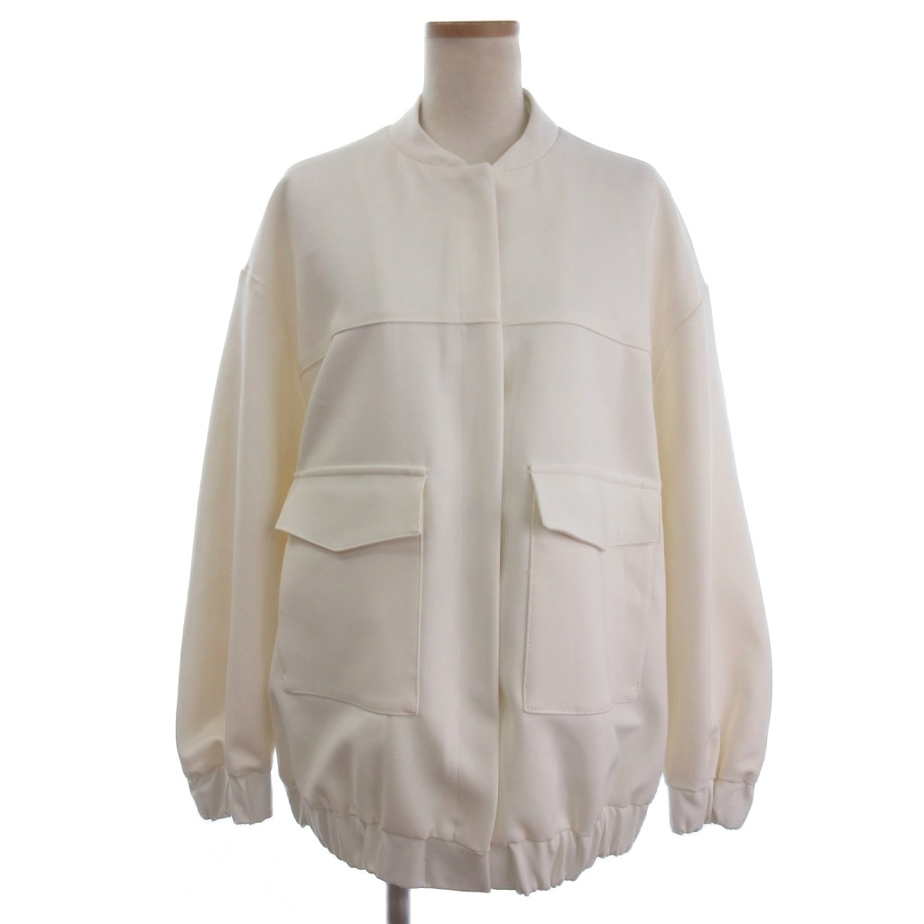 未使用品 ザラ ZARA タグ付き フロントポケット ブルゾン ジャケット 3509 744 250 オフホワイト M レディース拍卖