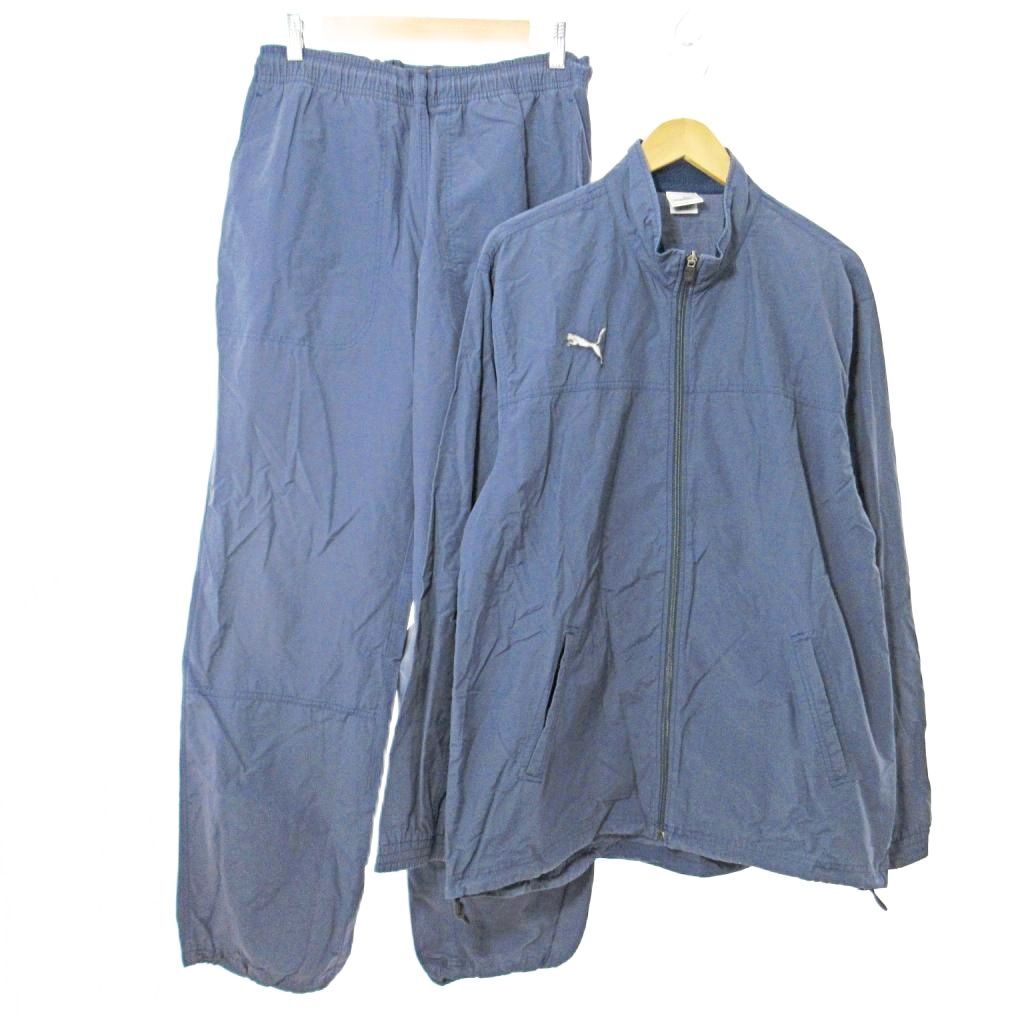 プーマ PUMA サッカー ウエア ウインドブレーカー ウインドパンツ 上下 ジャケット シャカシャカ ロゴ刺繍 XO 紺 ネイビー 0909 IBO78拍卖