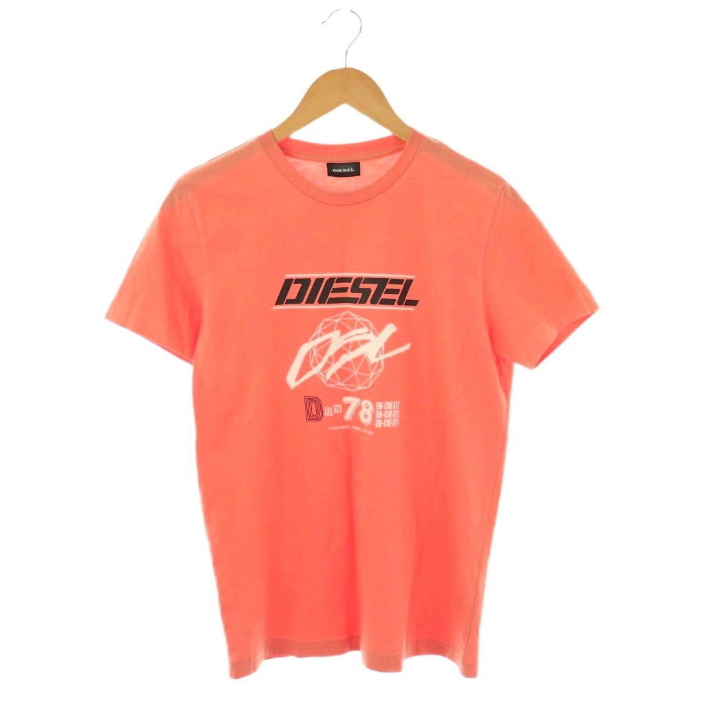 ディーゼル DIESEL ロゴ Tシャツ カットソー 半袖 XS オレンジ /AT ■OS メンズ拍卖