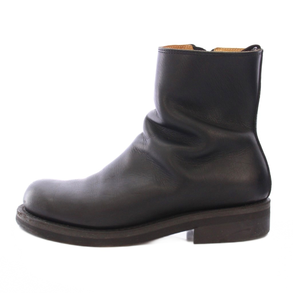 ローリングダブトリオ ROLLING DUB TRIO CASPER キャスパー ショートブーツ ローヒール レザー サイドファスナー 7 黒 ブラック拍卖