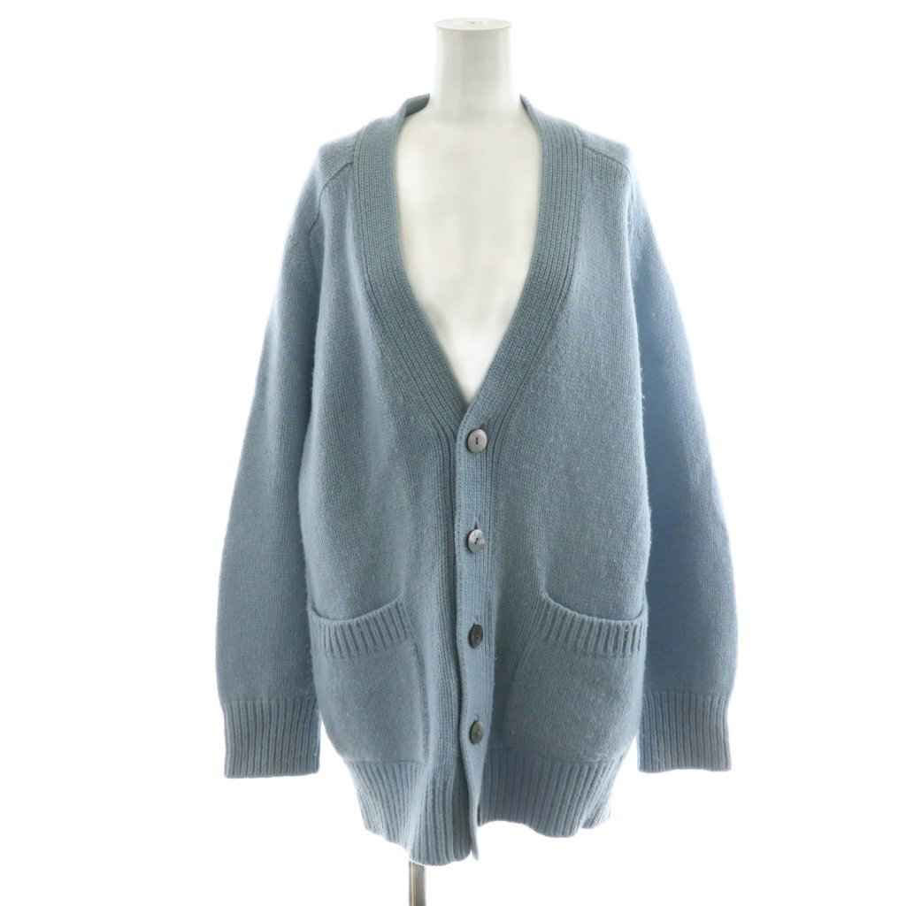 ギャルリーヴィー GALERIE VIE トゥモローランド 22AW ファインウール Vネックロングカーディガン ニット F 水色拍卖
