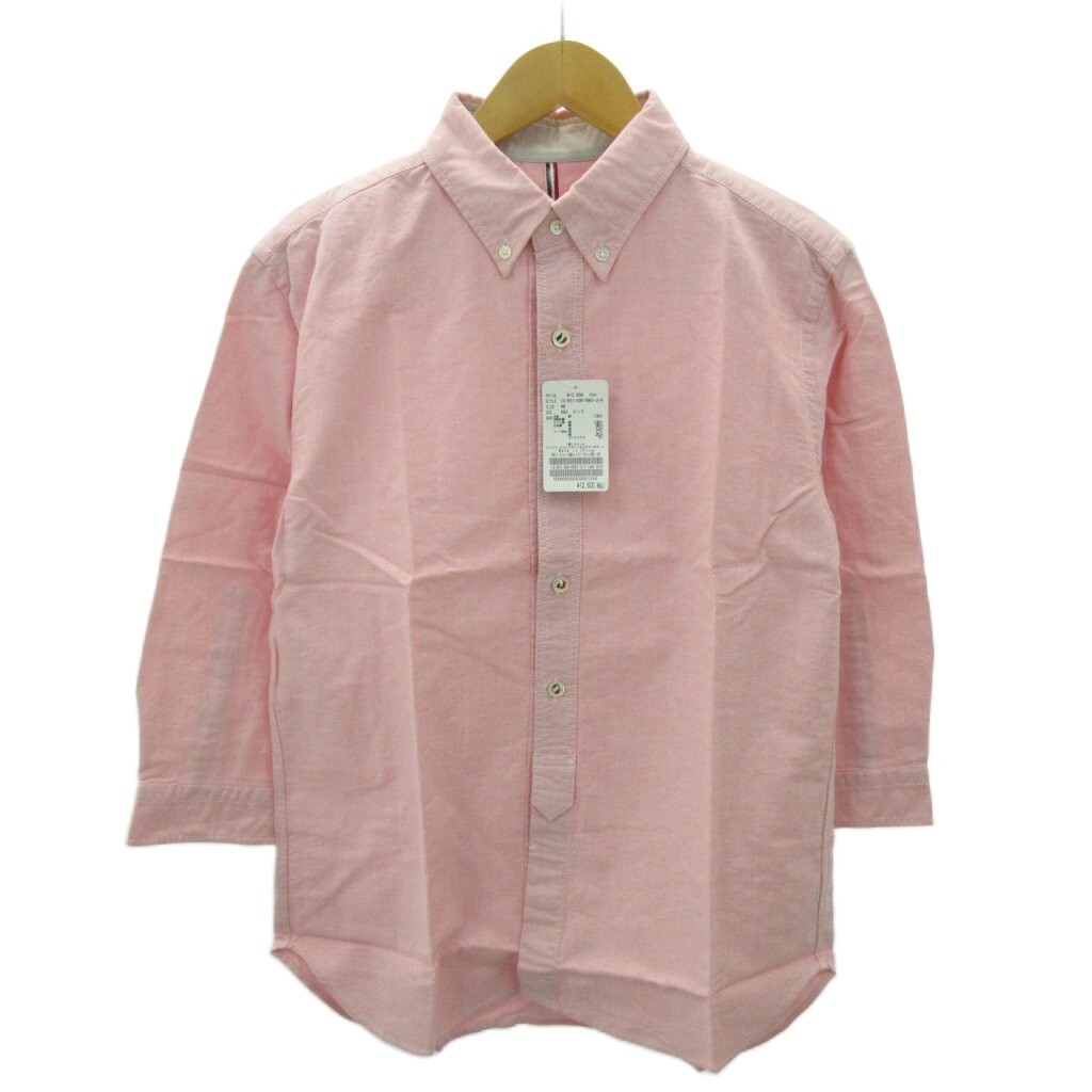 未使用品 エディフィス EDIFICE タグ付き シャツ 七分袖 ピンク 0912 メンズ拍卖