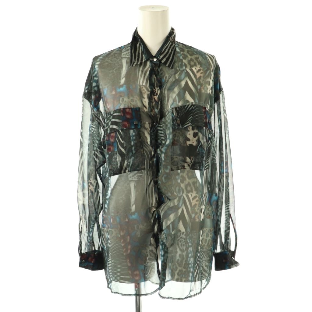 ディーゼル DIESEL 総柄 シアーシャツ 長袖 XXS マルチカラー /DF ■OS レディース拍卖