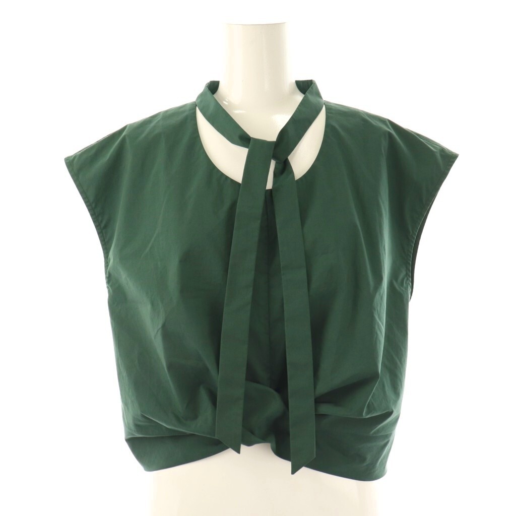 未使用品 リムアーク rim.ark 24AW Twist tie tops カットソー ブラウス ボウタイ 38 グリーン /CX ■OS レディース拍卖