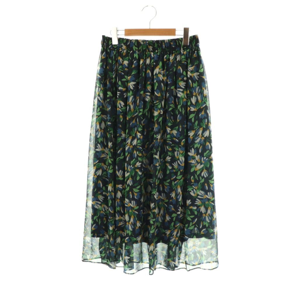 未使用品 ナラカミーチェ NARA CAMICIE 花柄フレアスカート 3 ネイビー マルチカラー /DO ■OS レディース拍卖