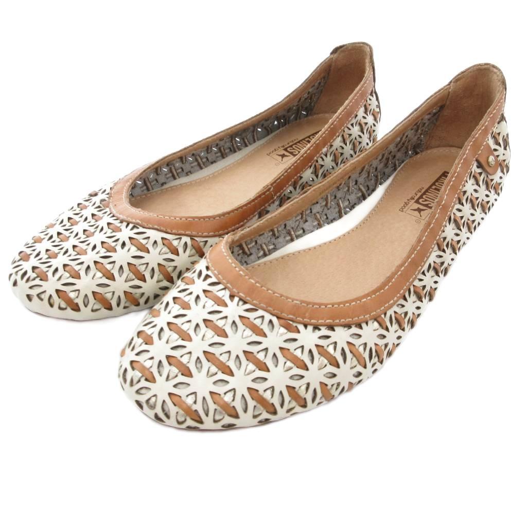 ピコノリス PIKOLINOS フラットシューズ パンプス パンチングレザー 37 茶 ブラウン /BS ■FF レディース拍卖