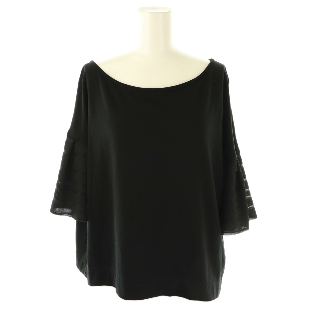 ダイアグラム グレースコンチネンタル Diagram GRACE CONTINENTAL チュールスリーブトップス カットソー 36 ブラック /DO ■OS拍卖