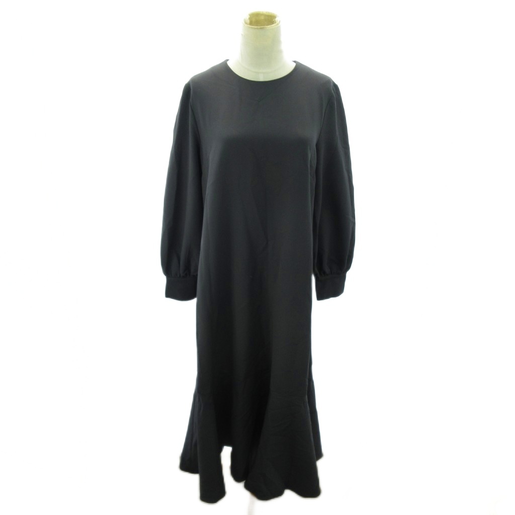 シップス SHIPS ワンピース ストレッチ 長袖 ロング丈 XL グレー 0915 ■YHS4 レディース拍卖