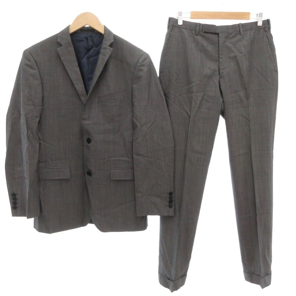 バーバリーブラックレーベル BURBERRY BLACK LABEL セットアップ スーツ ジャケット 総裏地 シングル パンツ 40 グレー拍卖